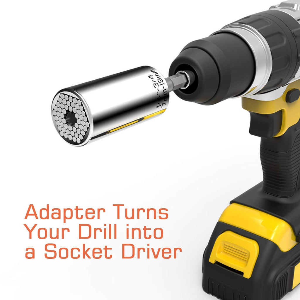 Universal Self-Adjusting Socket 7-19mm 1/4-3/4in for Ratchet & Drill