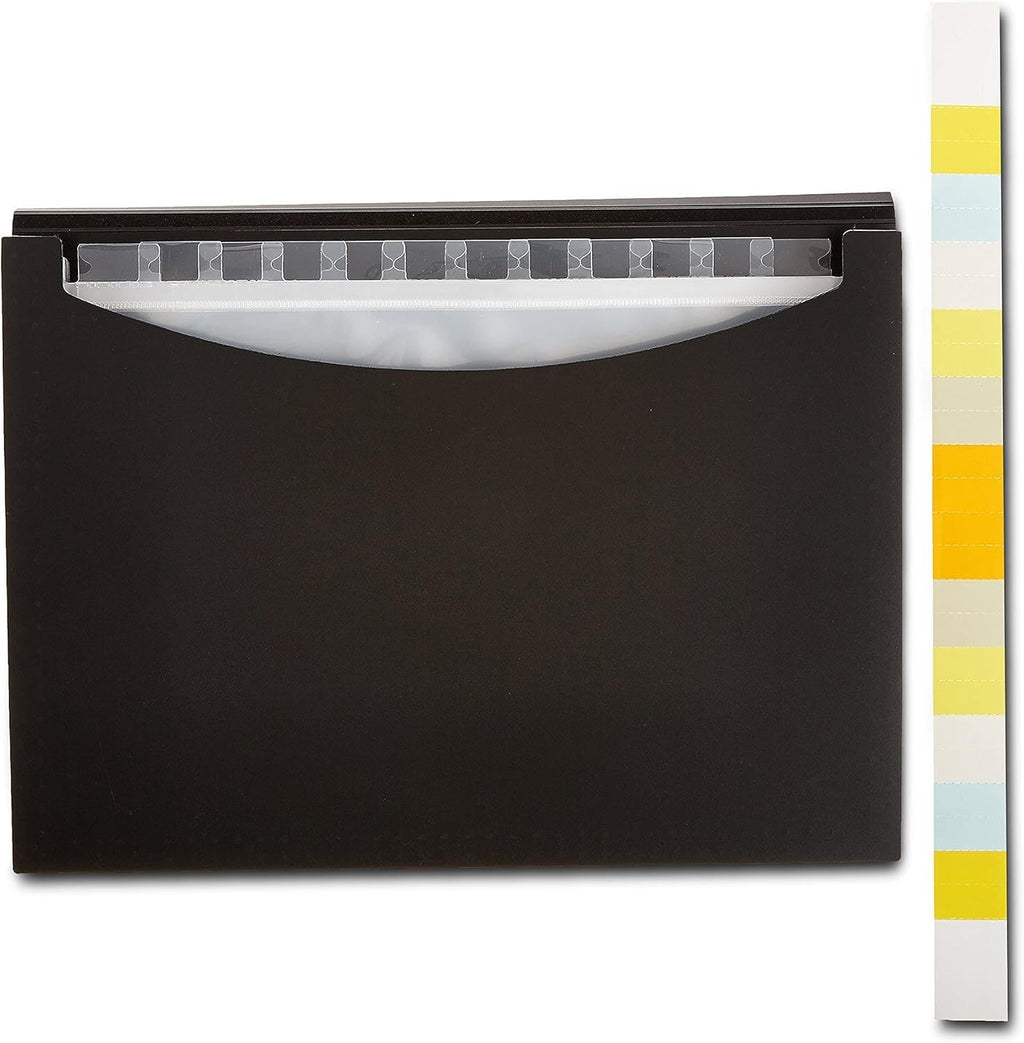 Amazon Basics Accordion File Organizer 13 Pockets 260 Sheet Letter Size Black