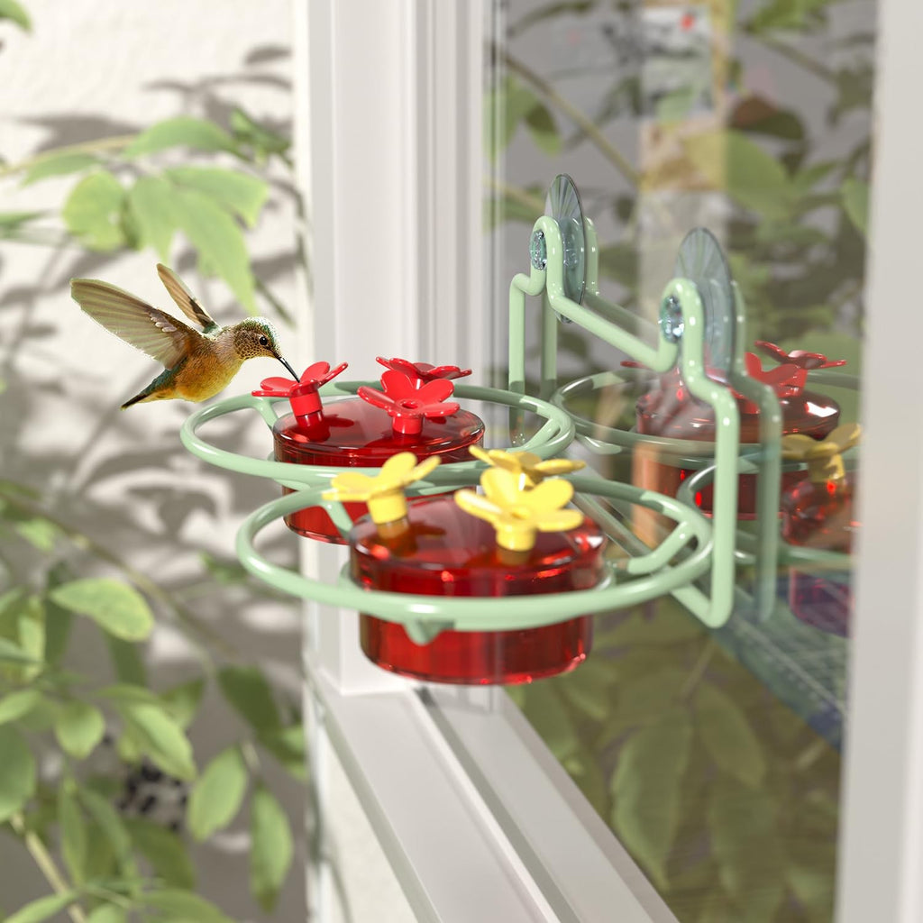 Dreamdrawer Window Hummingbird Feeder 2oz Cups 6 Ports Suction Mount