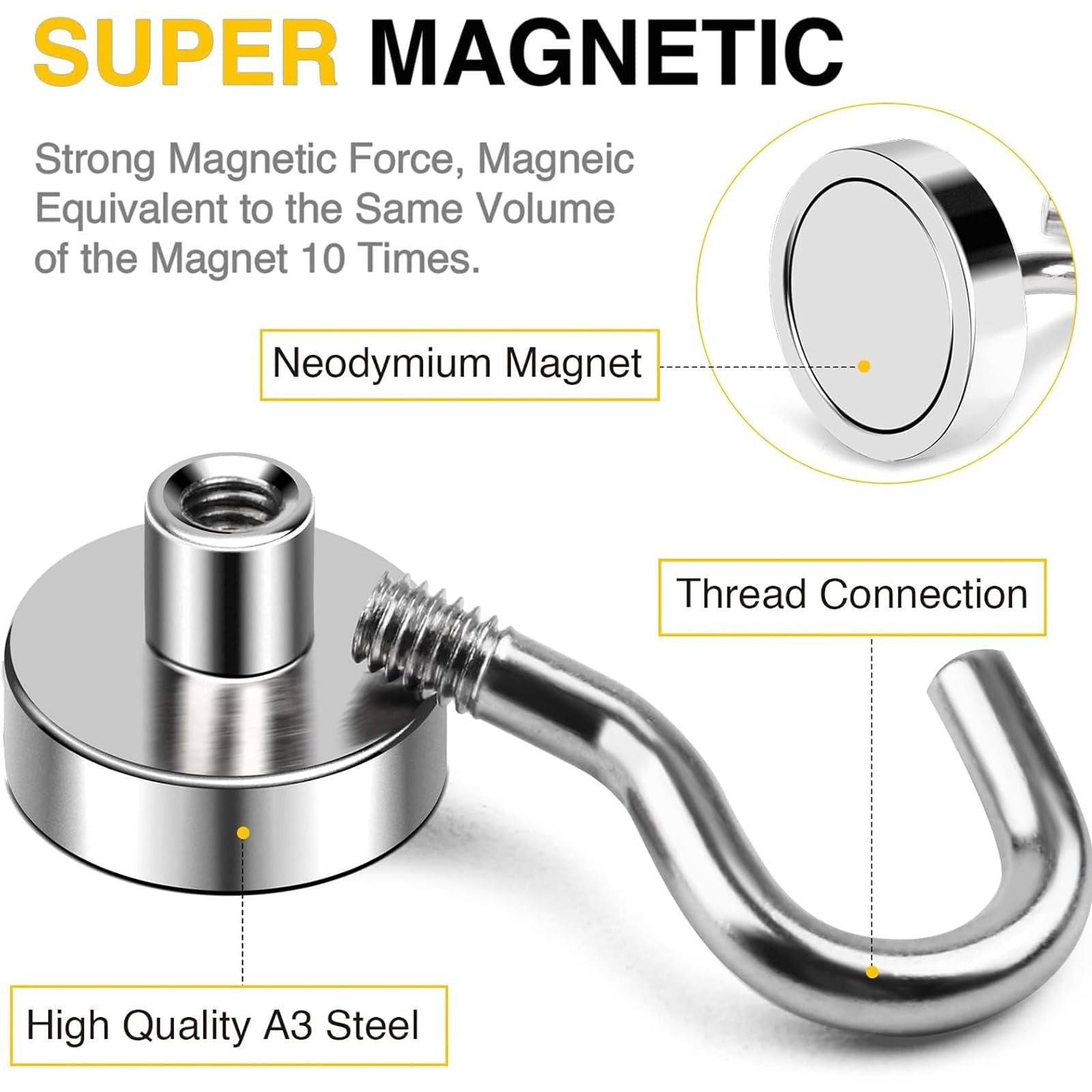 DIYMAG 20 Pack Magnetic Hooks 30 lb Heavy Duty Strong Magnets for Cruise Ship