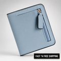 Toughergun Slim RFID Leather Wallet for Women Compact Bifold ID Coin Zip