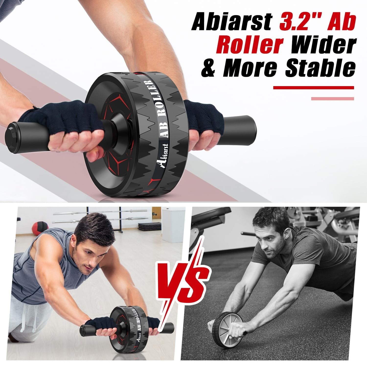 Abiarst Ab Roller Wheel, Abs Workout Equipment for Abdominal & Core Strength