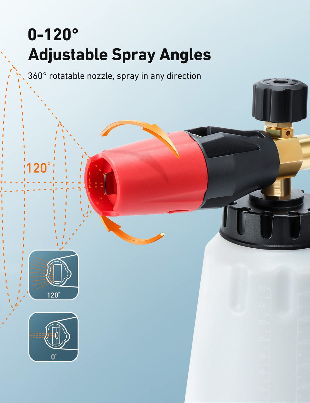 stroAI Foam Cannon 1L Pressure Washer Foam Blaster 1/4 Quick Connect
