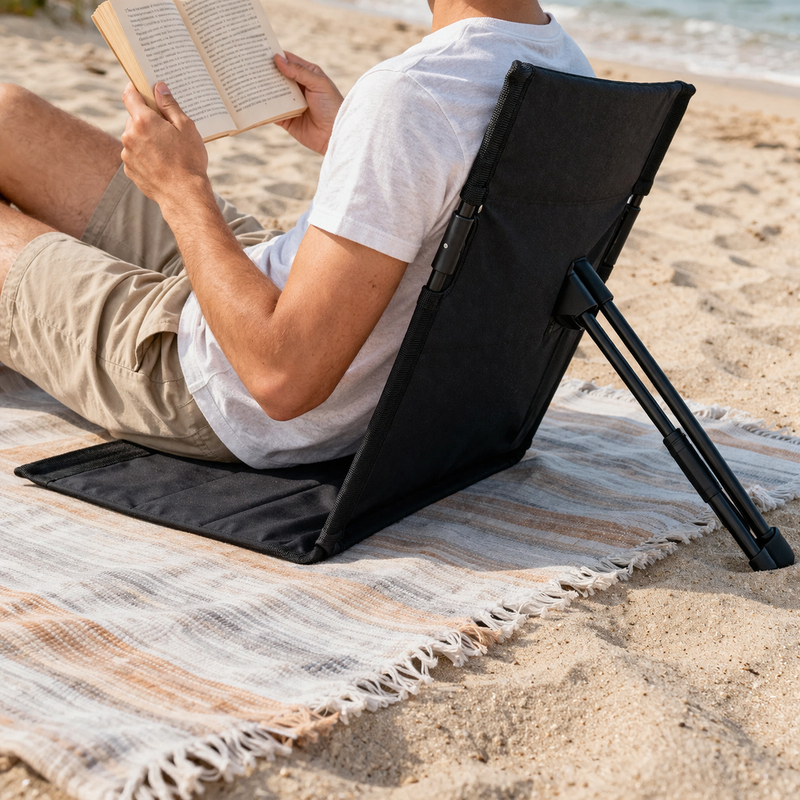 Outdoor Portable Beach Backrest Chair Foldable Lightweight Outdoor Seating