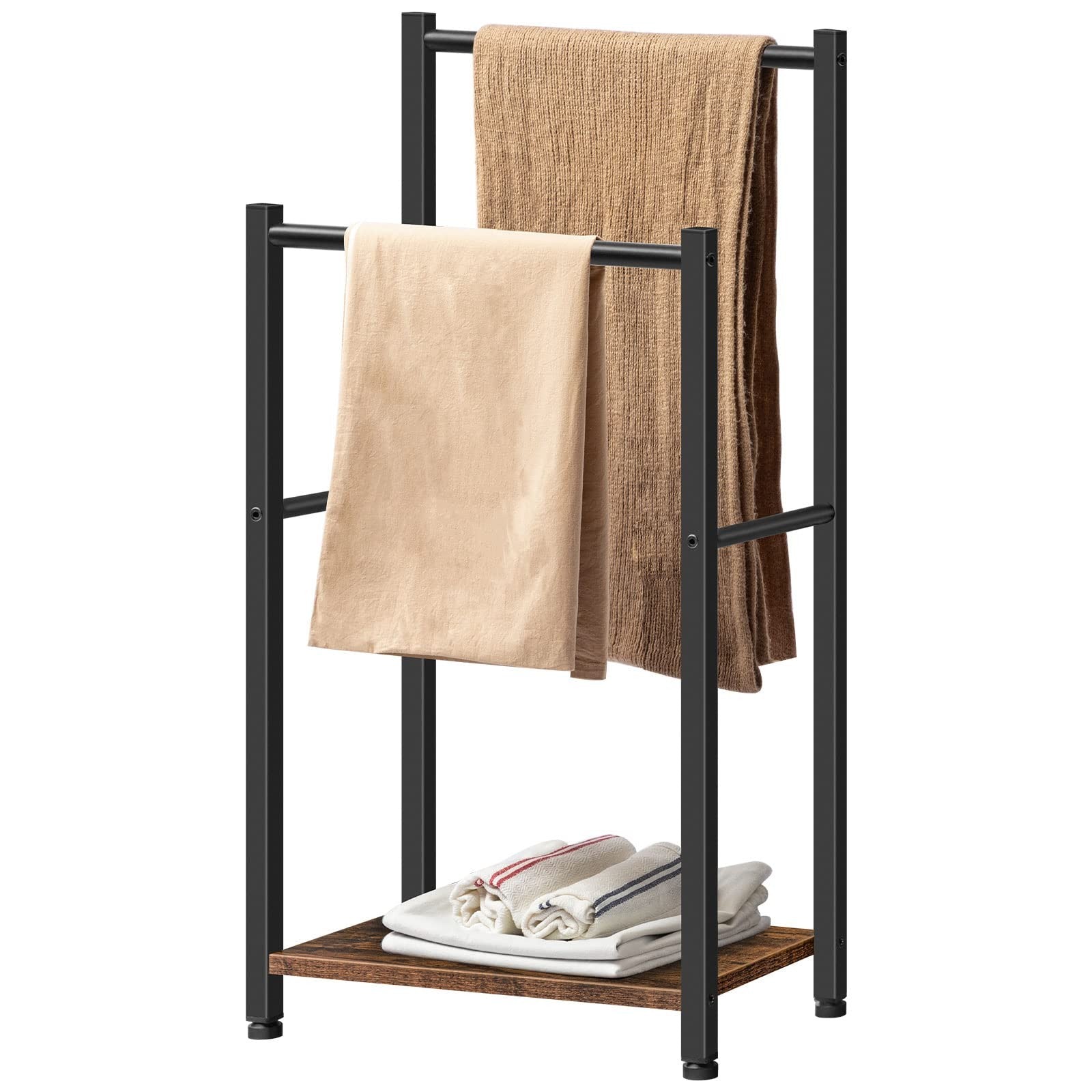 Free Standing Towel Rack for Bathroom 2 Tier Blanket Rk 16.5" L x 9.4" W x 31.5"