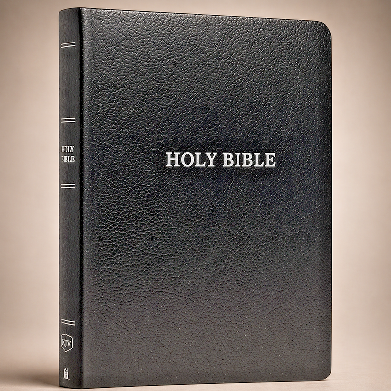 JV Holy Bible Comfort Print Black Leather Look Church Study Gift Edition