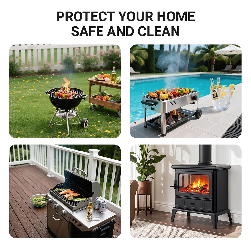 Under Grill Mats for Outdoor Grill, Thickened Double-Sided Fireproof Grill Pad
