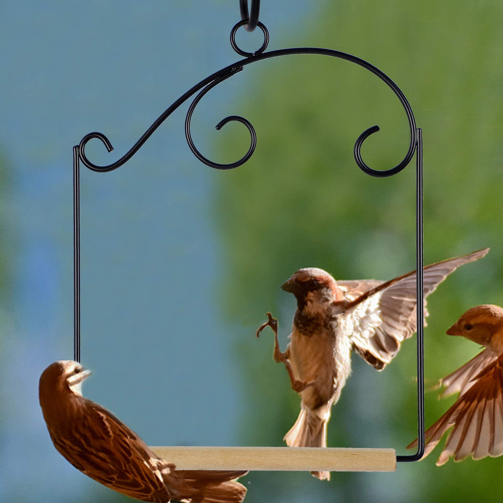 Winemana 3PC Hummingbird Swing 7.5x5.6in Metal Frame Wood Dowel