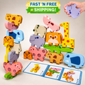 Montessori Wooden Animal Blocks Toy Sorting Stacking Puzzle Toddler 1-3