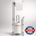 Simple Houseware Freestanding Toilet Paper Holder Stand Holds 4 Rolls Chrome
