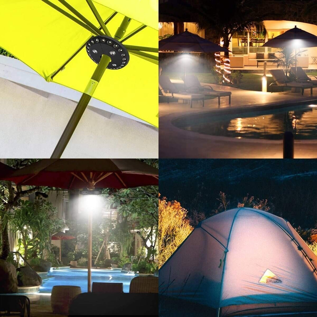 Patio Umbrella Light 3 Modes 28LED Cordless Battery Operated White