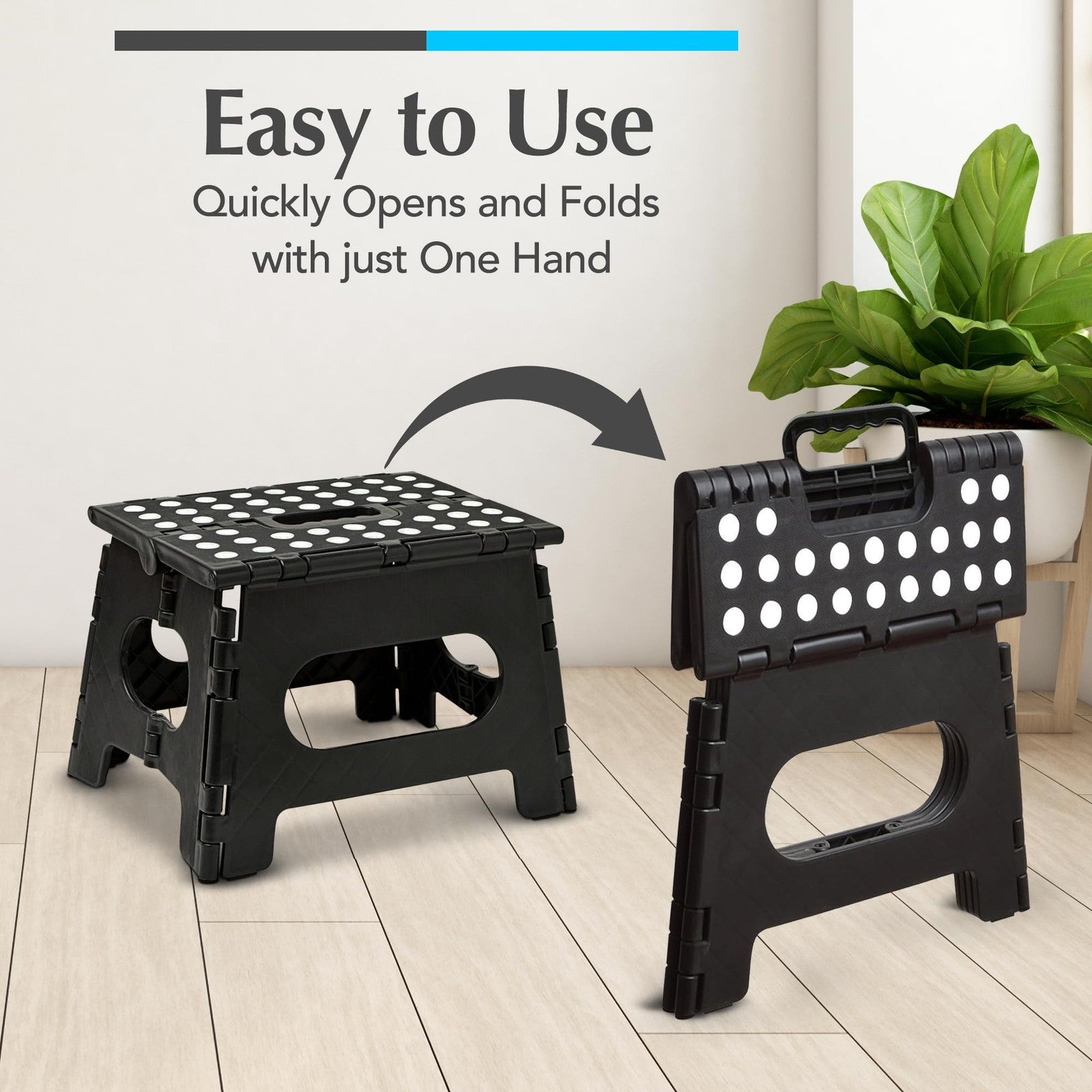 Handy Laundry Folding Step Stool  Sturdy and Collapsible Stool to Support Adults