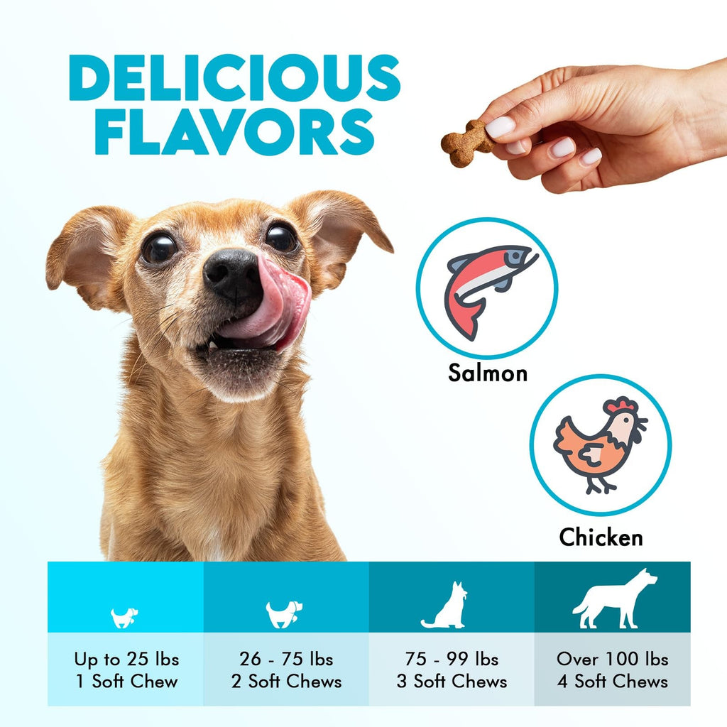 Omega 3 Dog Skin & Coat Chews 150ct Fish Oil EPA DHA Itchy Skin Relief Treats