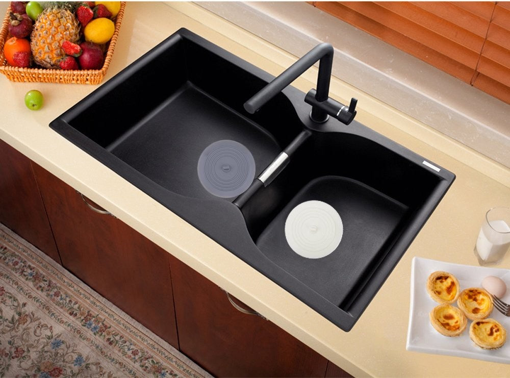 Silicone Tub Drain Stopper 2 Pack LG Suction Cover Hair Block Bathroom Kitchen