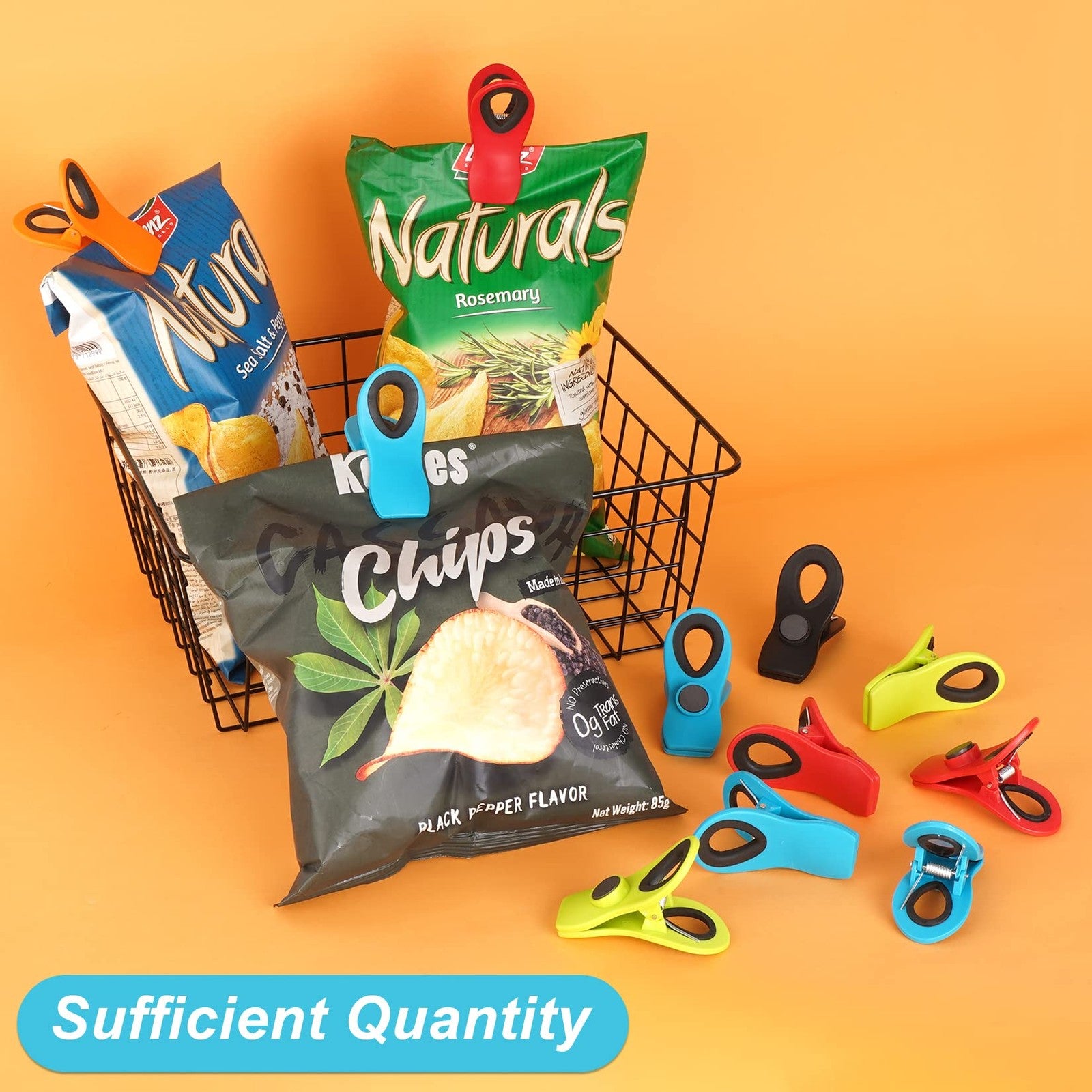 12 Pack Chip Clips Bag Clips, Magnetic Bag Clip for Food Storage Heavy Duty.