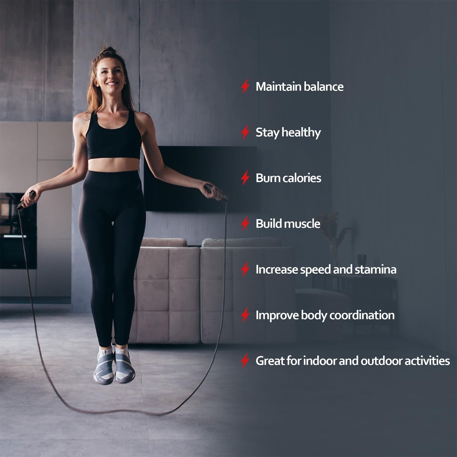 Adjustable Jump Rope Speed Fitness Skipping Rope Ball Bearing Cable