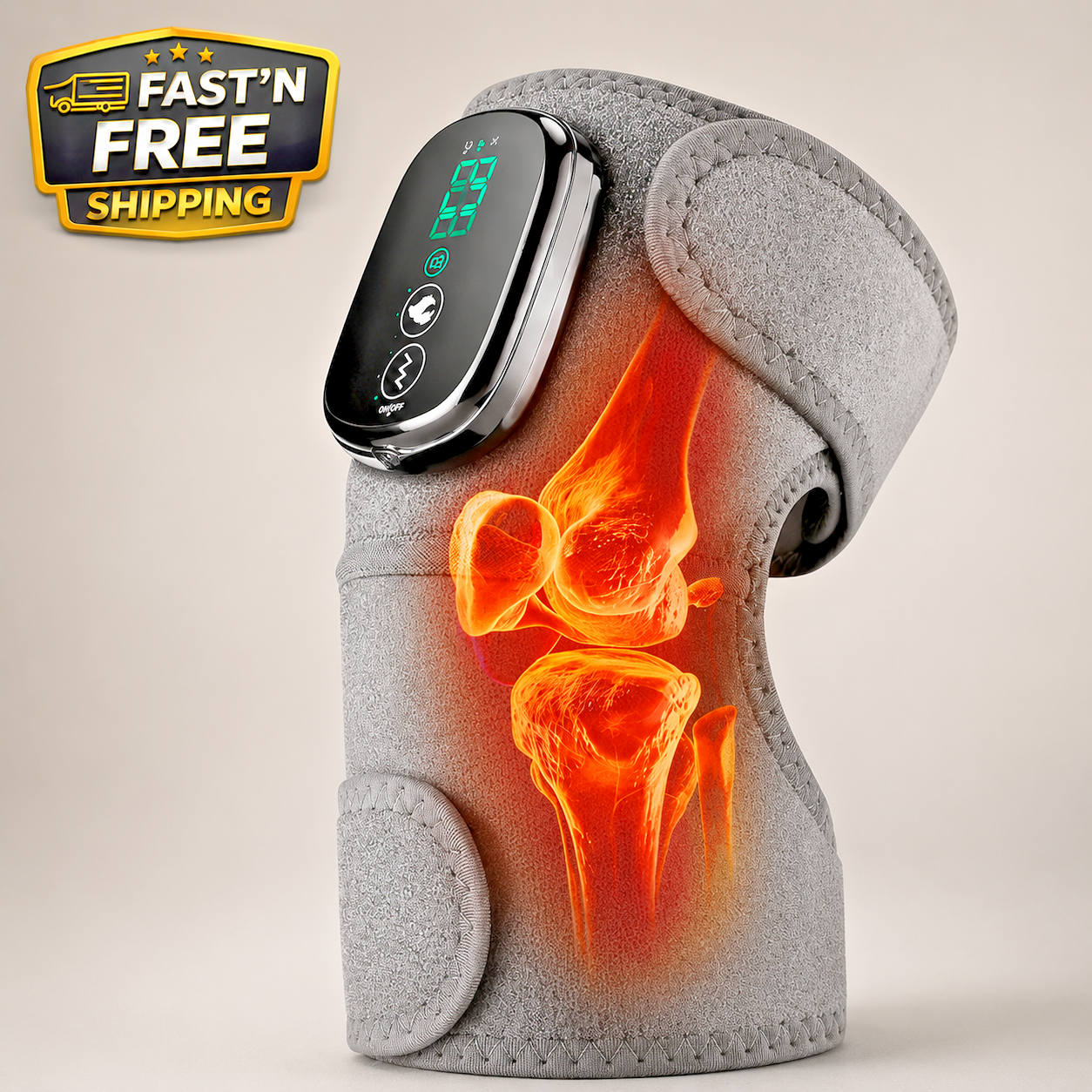 Cordless Knee Massager with Heat Vibration Therapy Pain Relief Wrap