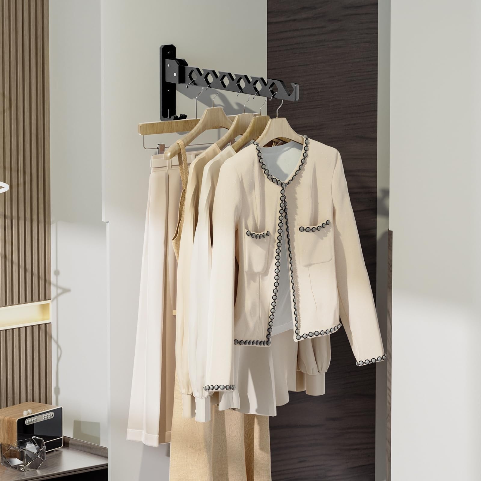 Wall Mounted Clothes Drying Rack, Wall Clothes Hanger Foldable, Laundry Hanger.