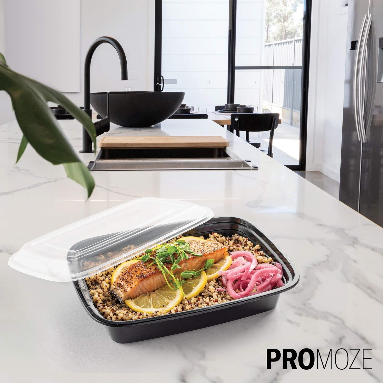 50-Pack 28oz Meal Prep Containers w/Lids 1 Compartment Microwave Safe