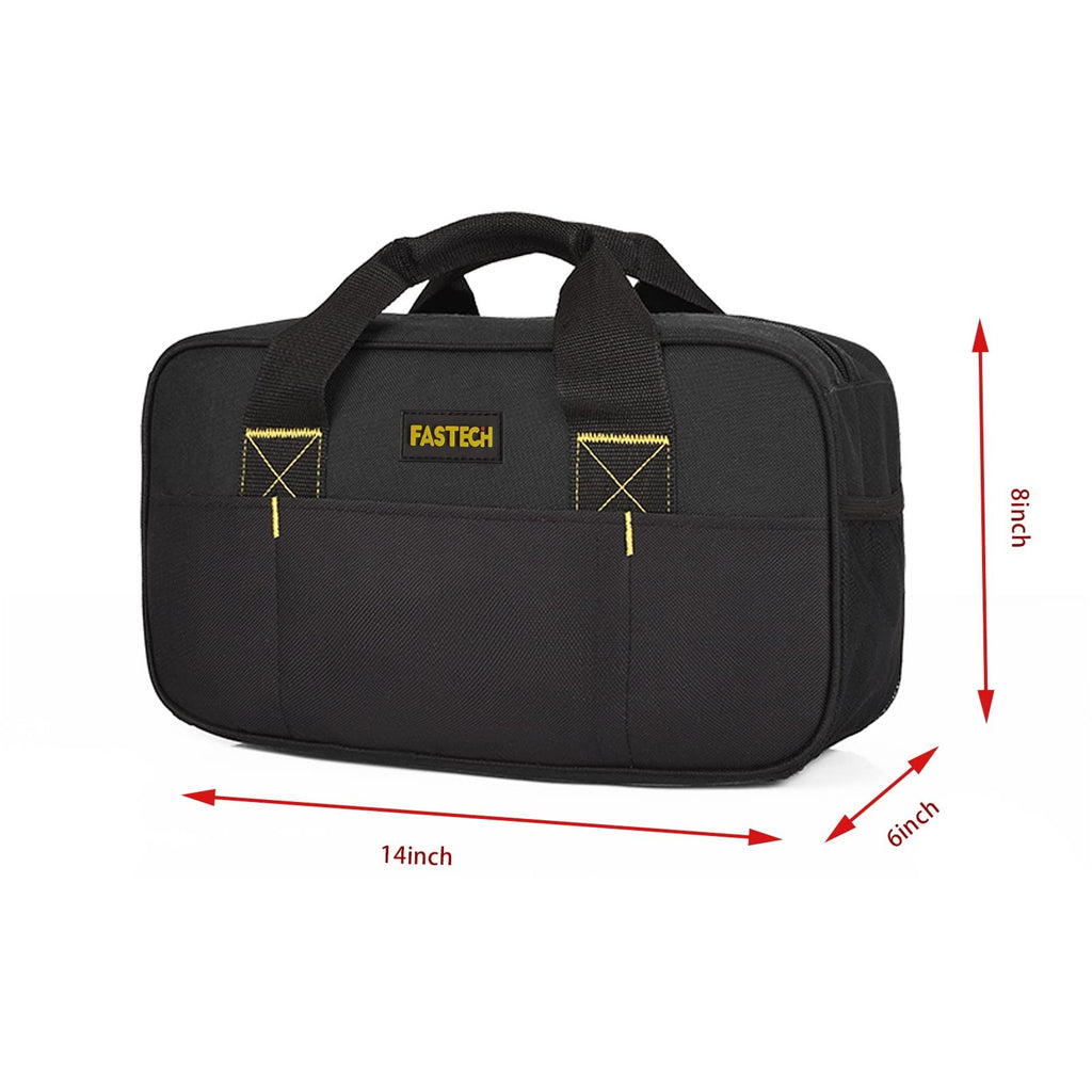 FASTECH Tool Bag 14 Inch Wide Mouth Waterproof Tool Organizer Tote for Work