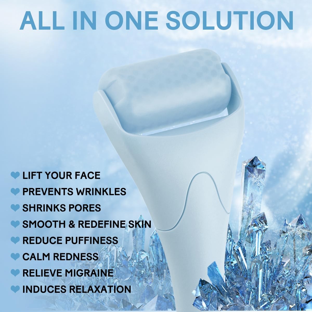 Fronnor Facial Ice Roller Cooling Massager Puffiness Relief Skincare Tool