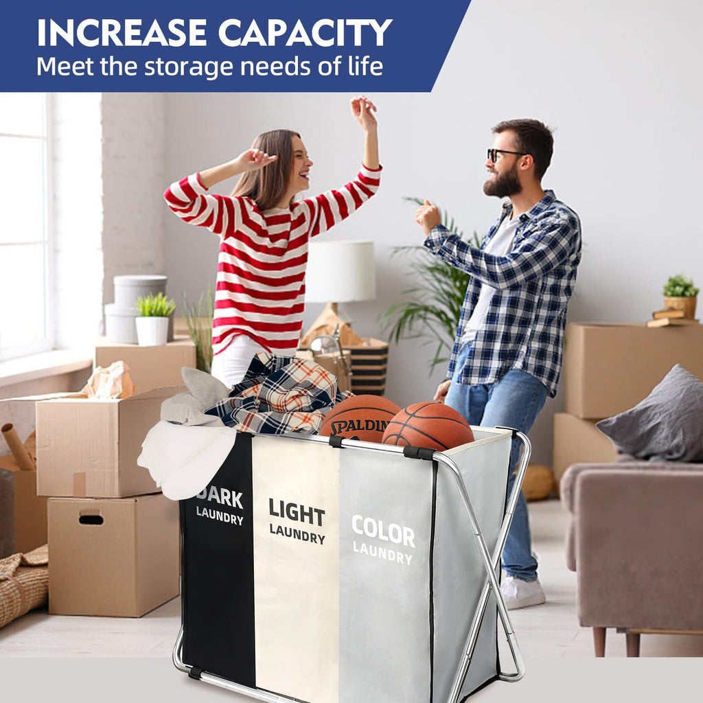 180L Large Laundry Basket, Freestanding Laundry Hamper, Collapsible Tall Clothes