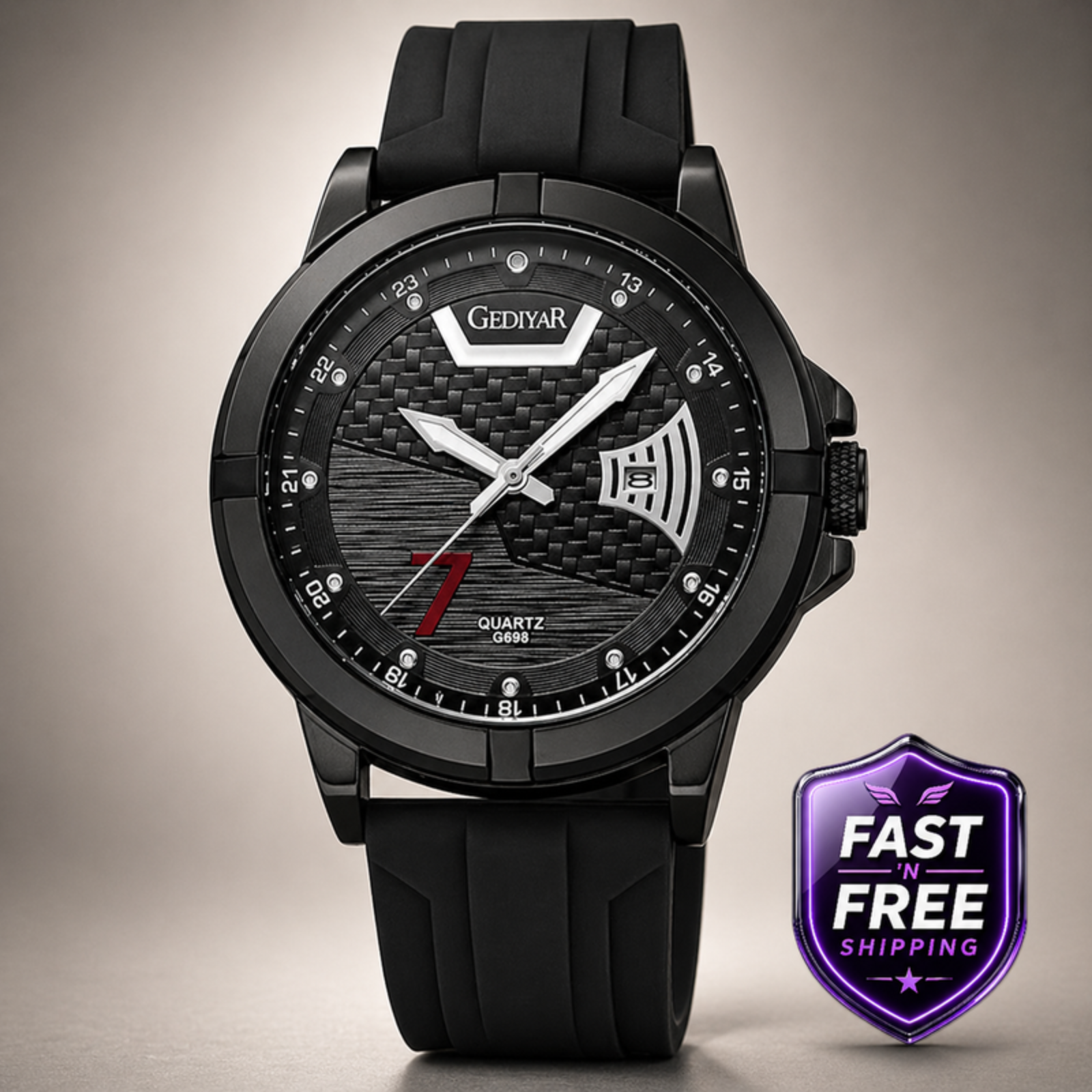 EAJOMIN Fashion Analog Watch for Men Waterproof Quartz Watch with Silicone Band.
