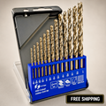13pcs Cobalt Drill Bits Set, M35 High Speed Steel 135 Degree Tip Twist Jobber