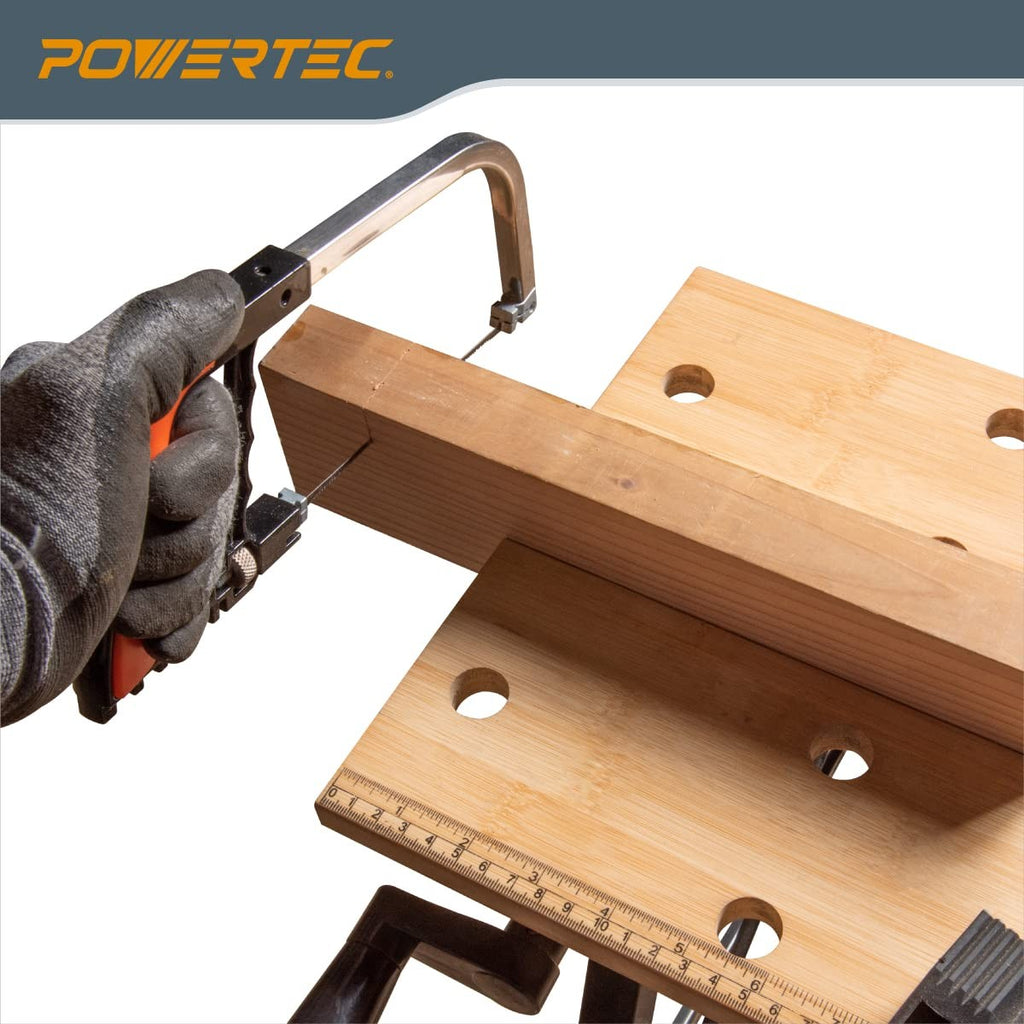Portable Folding Workbench with Vise Bamboo Top Bench Dogs Woodworking