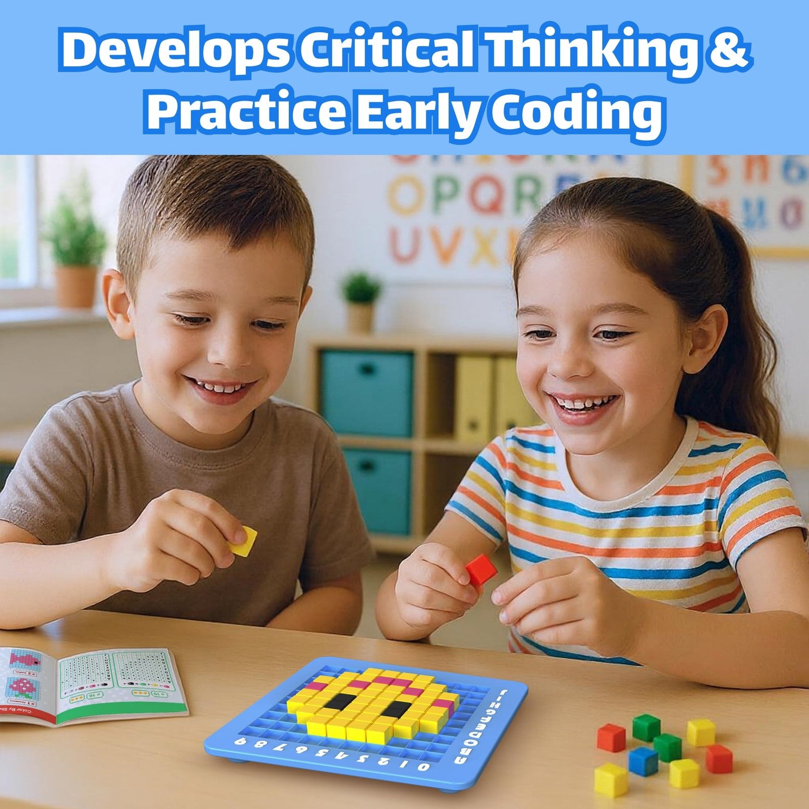 STEM Pixel Art Kit Kids Craft Toy Educational Building Set Ages 5-10