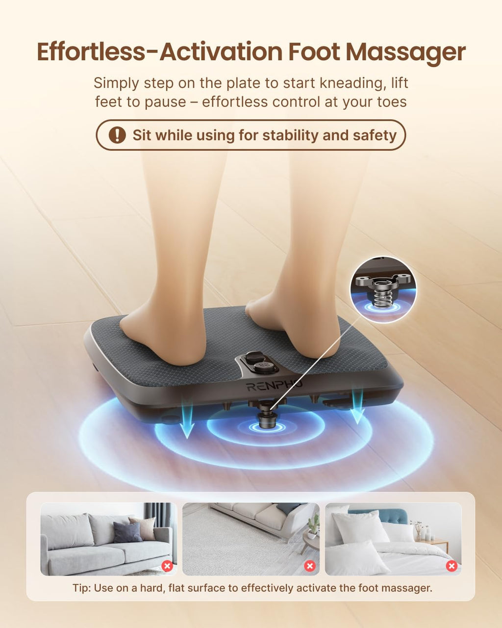 RENPHO FSA Shiatsu Foot Massager with Heat, Father Day Foot-Enabled On/Off