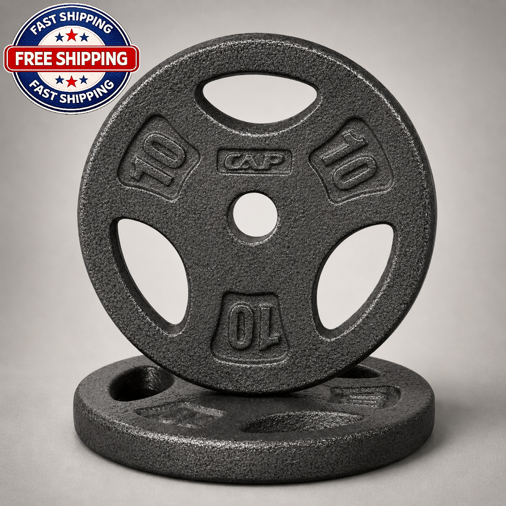 CAP Barbell Standard 1-Inch Grip Weight Plates 10 lbs BLACK, Pack (x2)