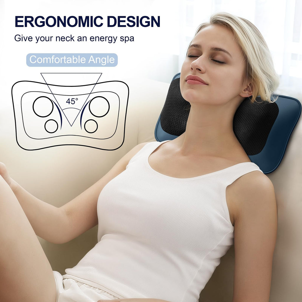 Shiatsu Back Neck Massager with Heat Deep Tissue Pain Relief Relaxation Home Car