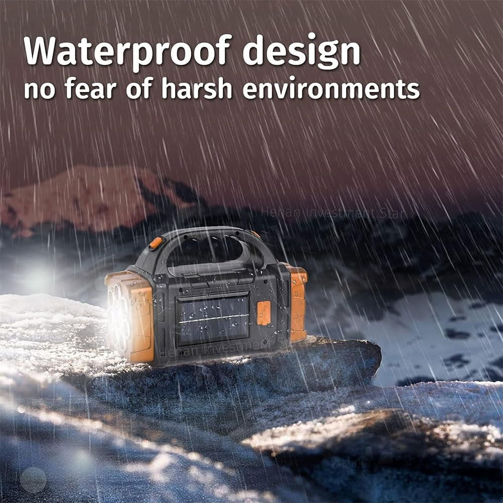 IFTHFOUR Solar Flashlight USB-C Rechargeable LED Work Light Waterproof