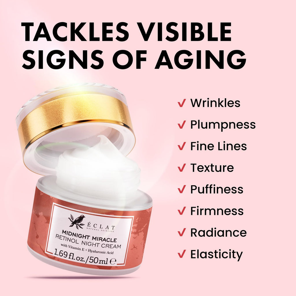 Eclat Skincare Retinol Night Cream Hydrating Anti Aging Face Moisturizer 50ml