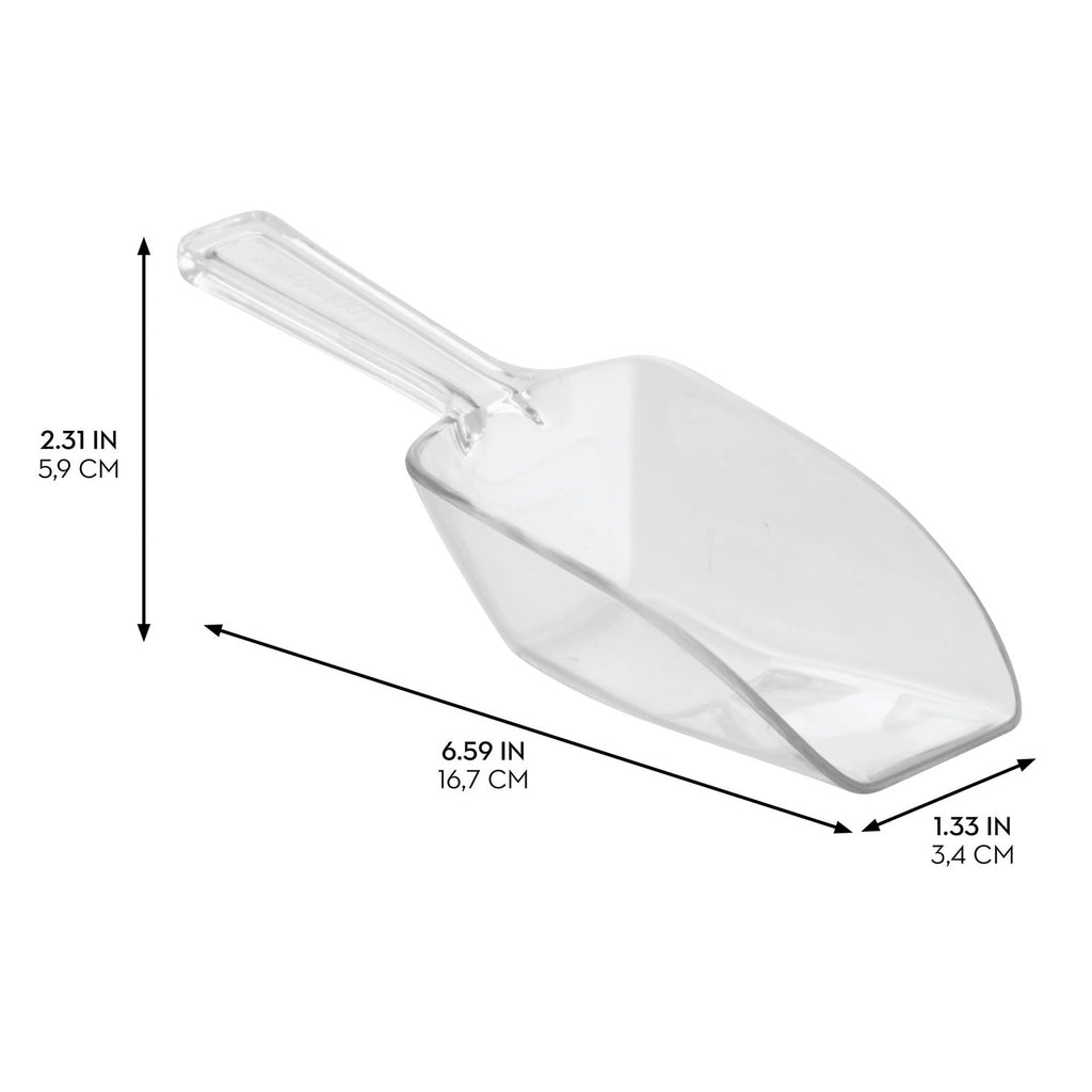 iDesign Set of 4 Large Plastic Scoops 1/3 Cup Clear for Pet Food Coffee Dry