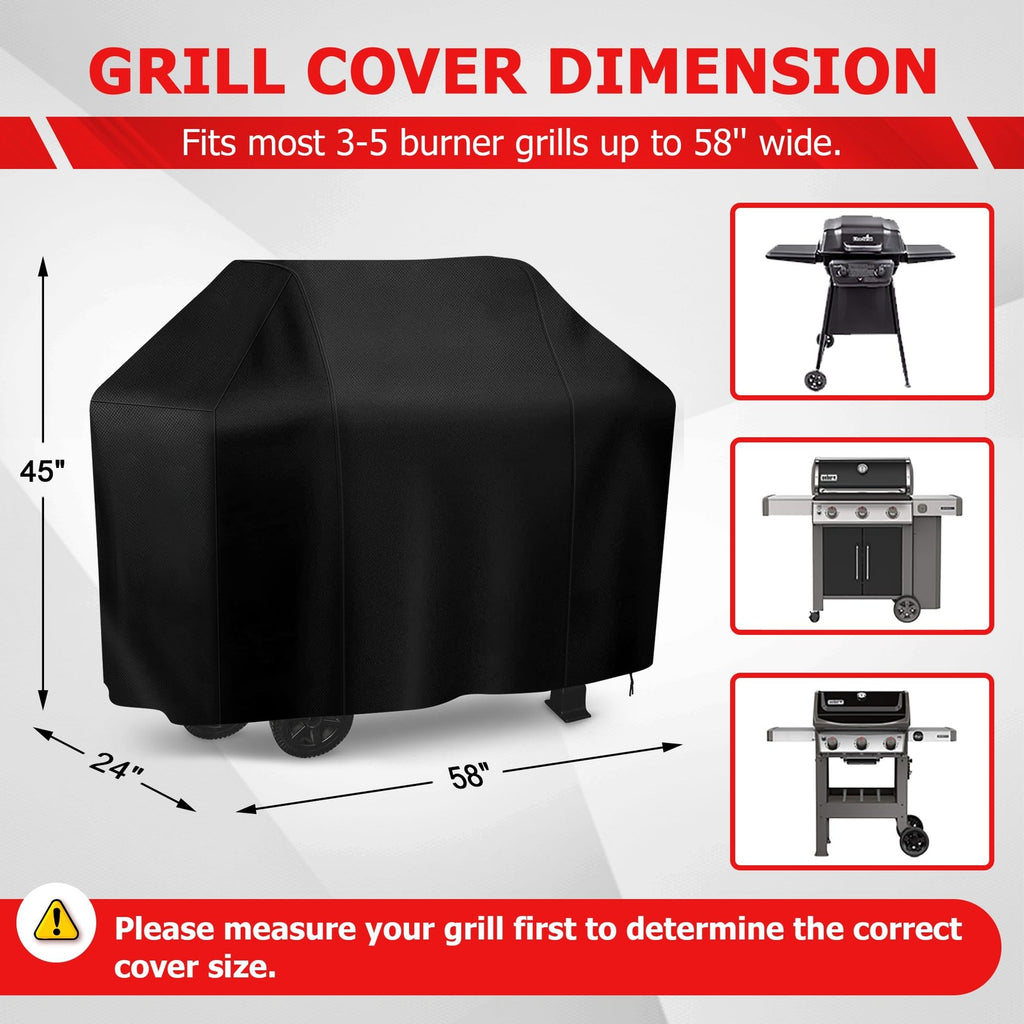 Grill Cover 58 Inch Waterproof UV Resistant BBQ Cover Outdoor Weber Charbroil