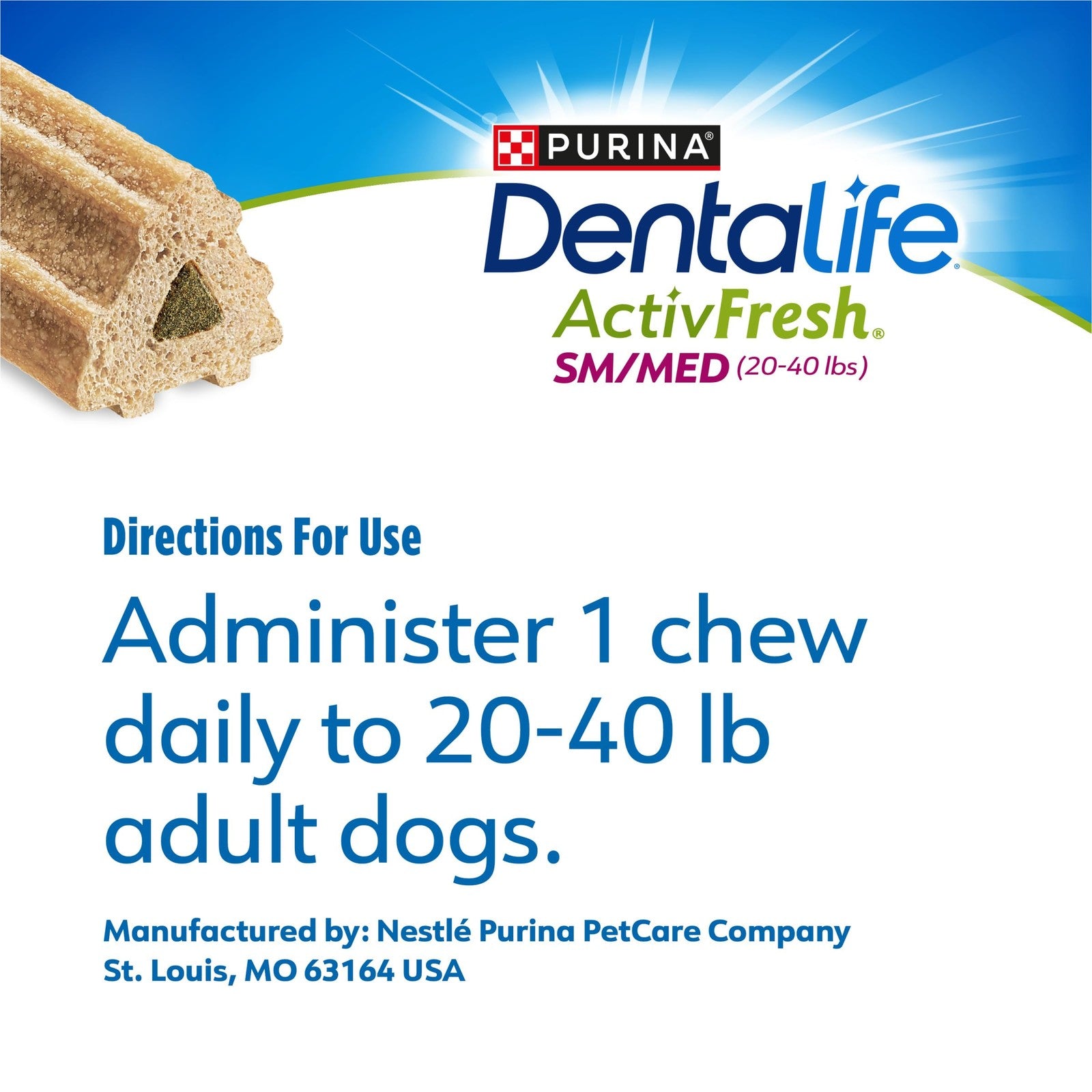 DentaLife ActivFresh Dog Chews for Small and Medium Dogs 20-40 lbs- Dental Chew