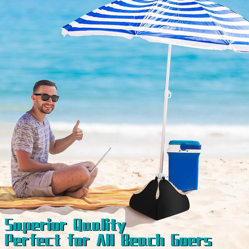 Beach Umbrella Base Weight Sand Bag Heavy Duty Fillable Stand Anchor Outdoor