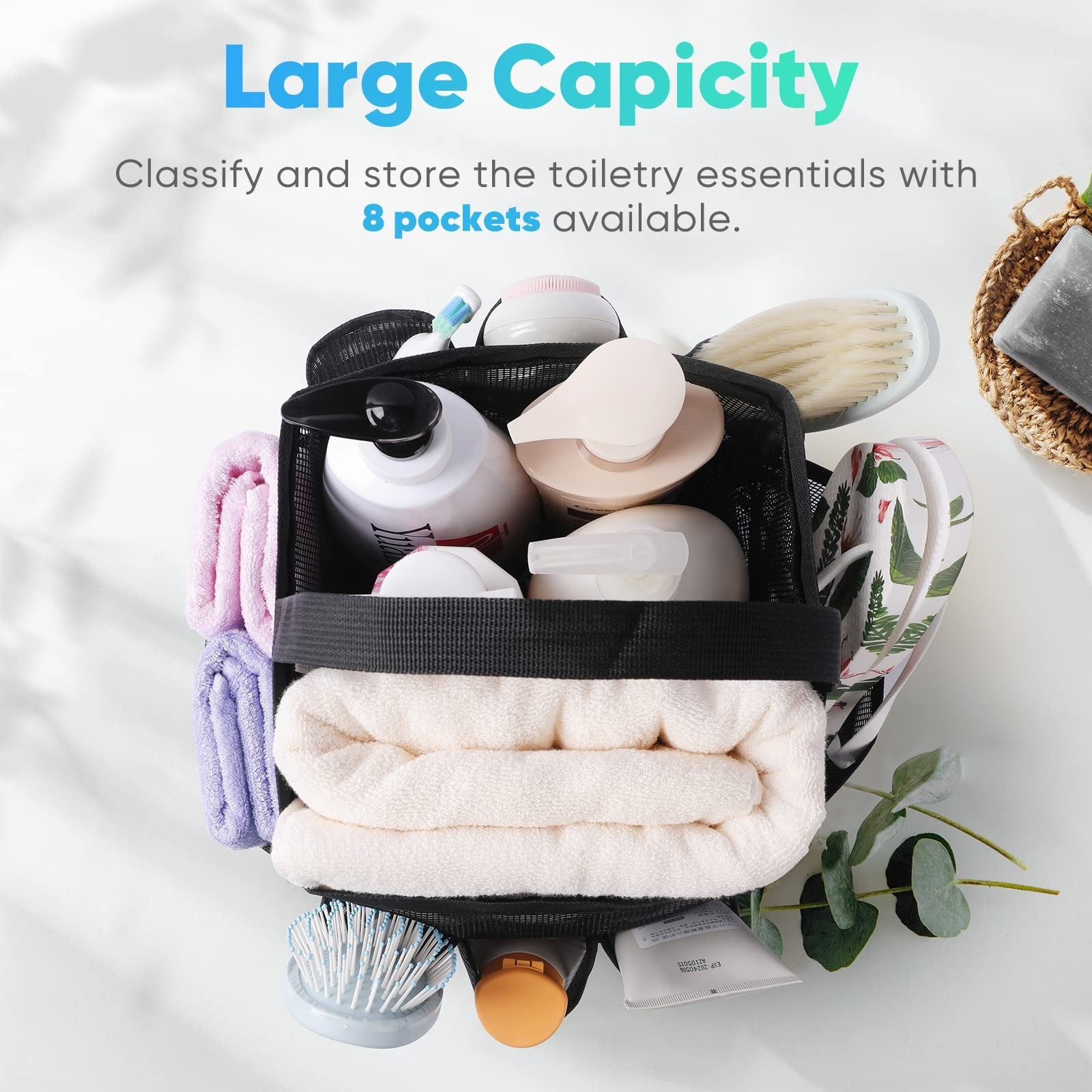 EUDELE Mesh Shower Caddy Portable for College Dorm Room Essentials, Shower Caddy