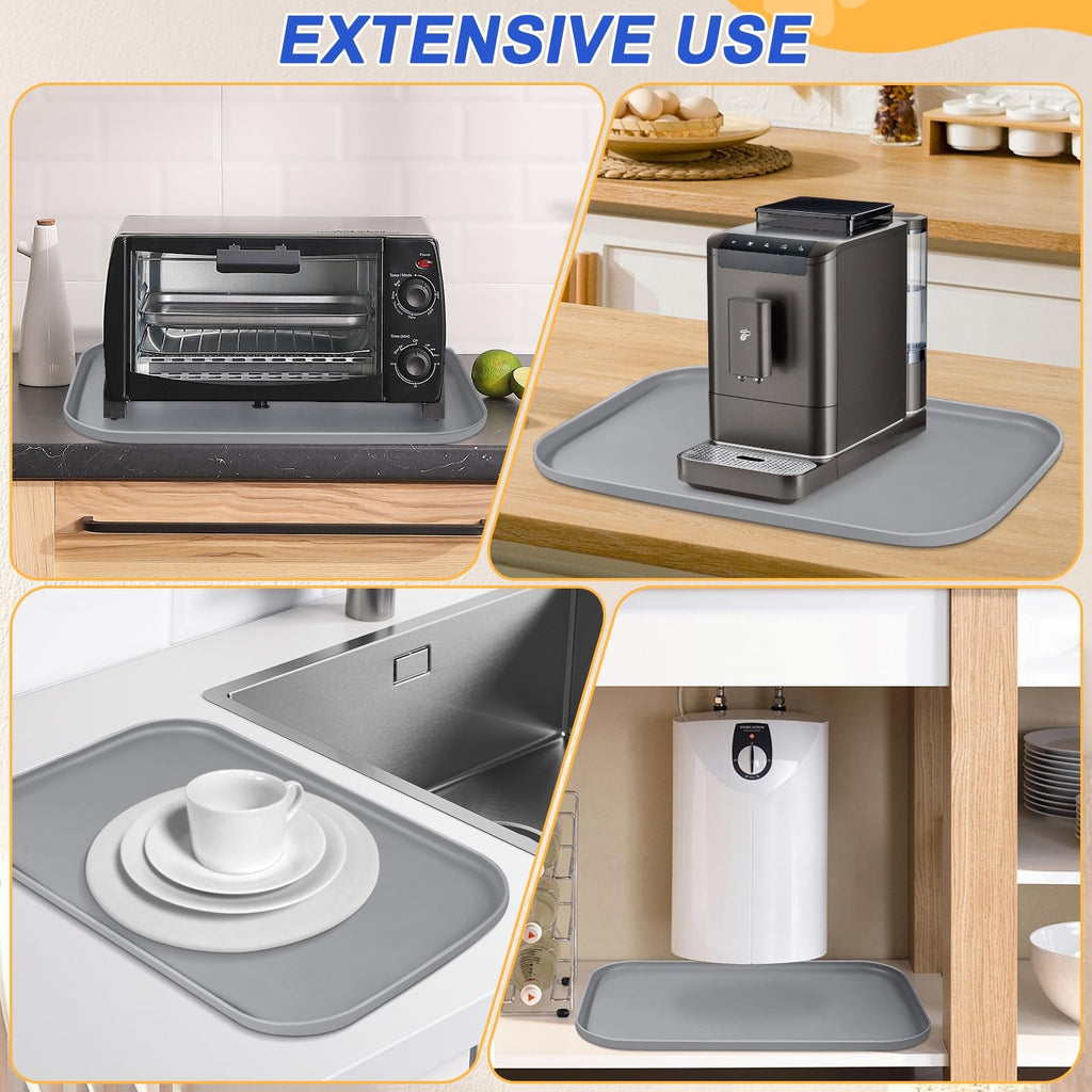Silicone Pet Food Mat with Raised Edge for Food and Water Bowl Dog Feeding Mats.