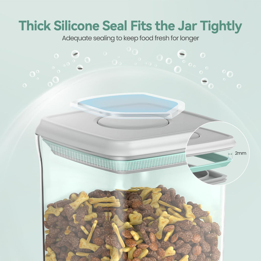 Dog Treat Container Airtight 1.3Qt BPA-Free Stackable Pet Food Jar