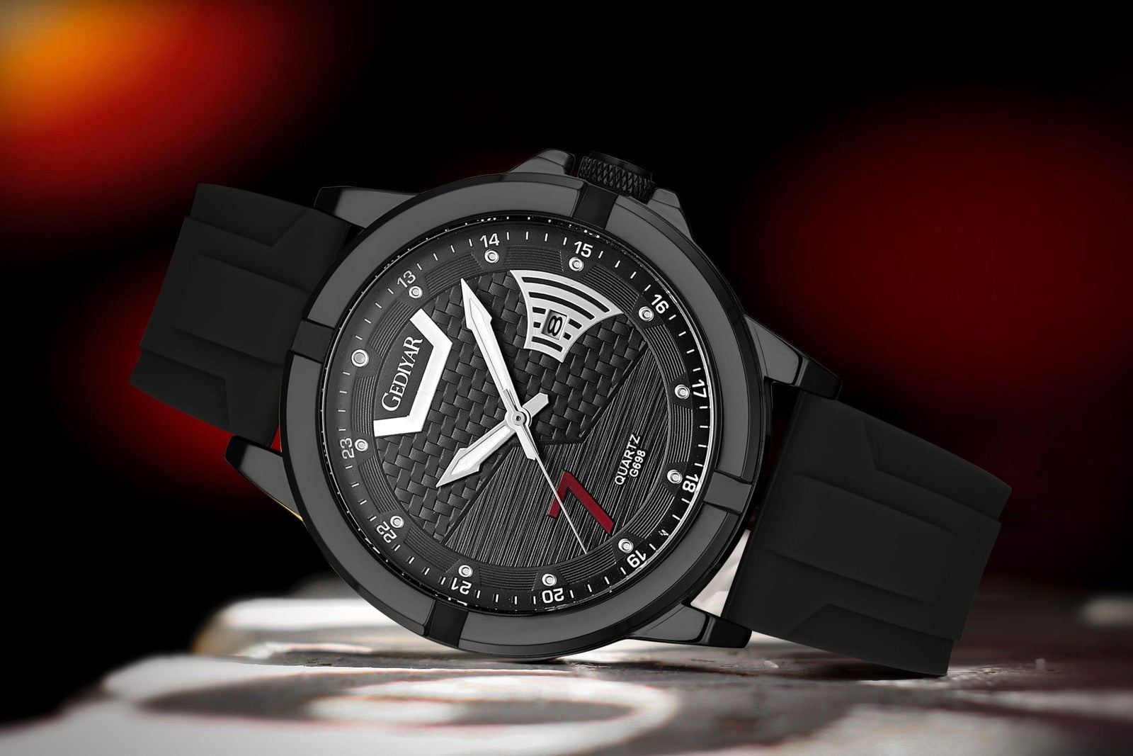 EAJOMIN Fashion Analog Watch for Men Waterproof Quartz Watch with Silicone Band.