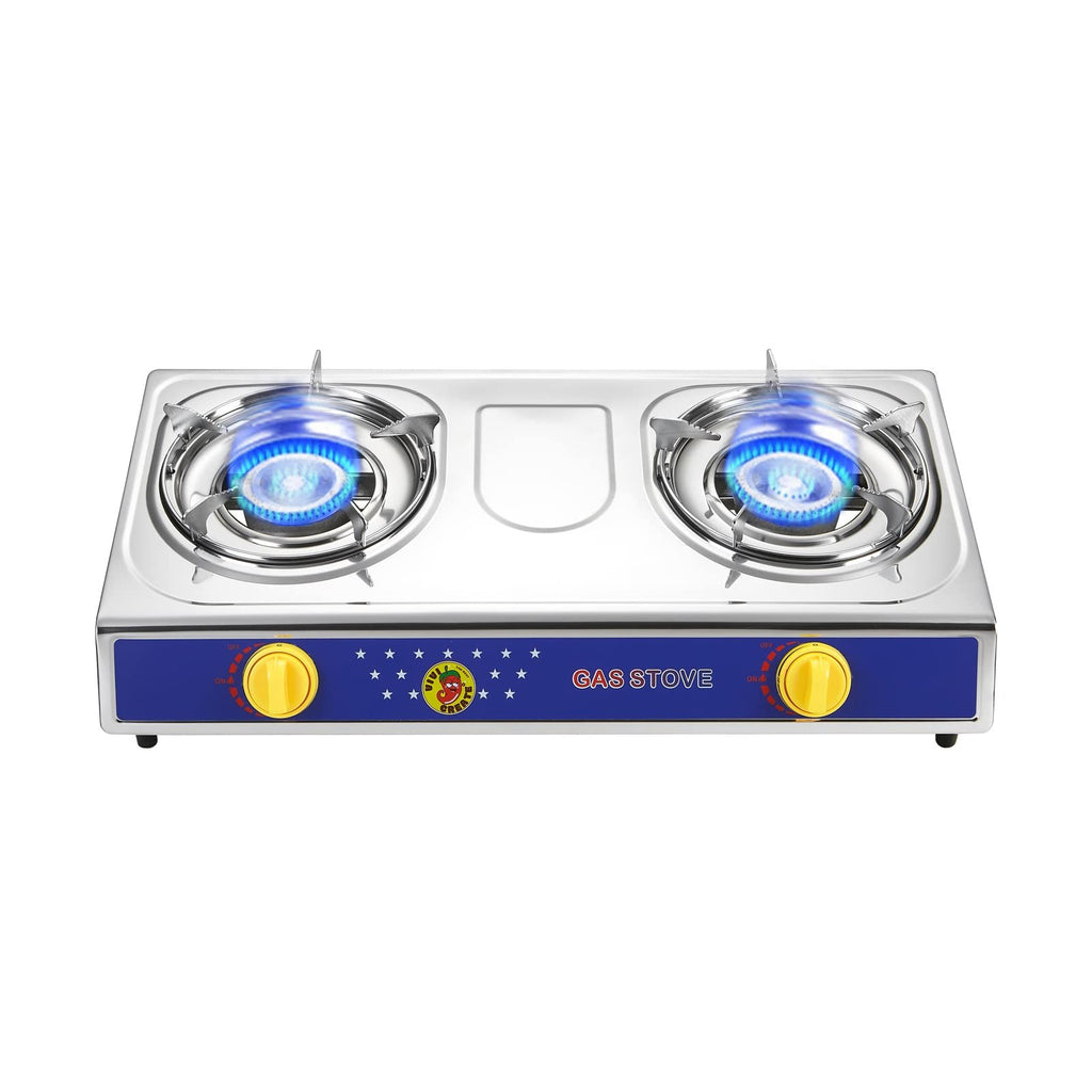 Vivicreate 2 Burner Propane Stove Portable Camping Cooktop Auto Ignition w Hose