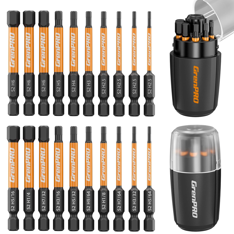 GRENPRO Allen Wrench Drill Bit Set 22pc Hex Bit Set Impact Driver Bit Set, Screw