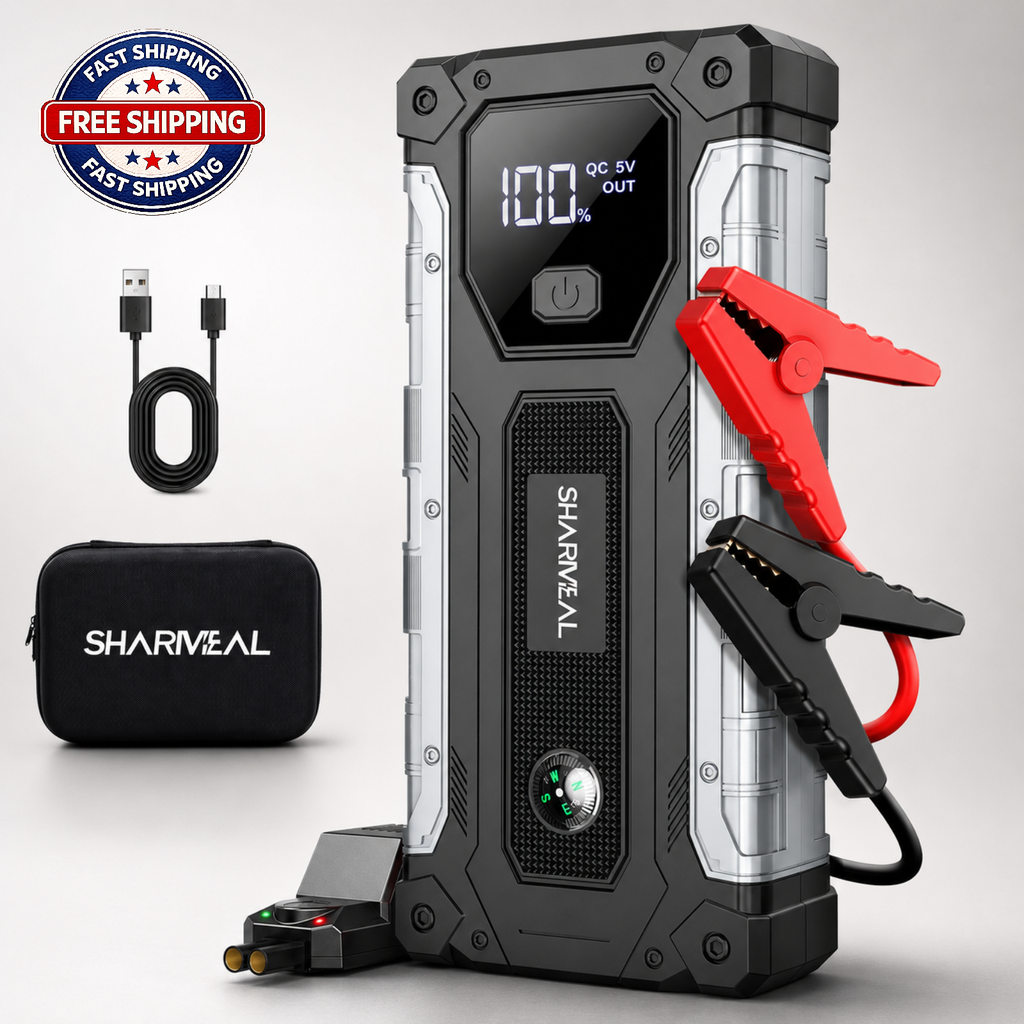 5000A Car Jump Starter 12V Battery Pack for 10.0L Gas & 9.0L Diesel