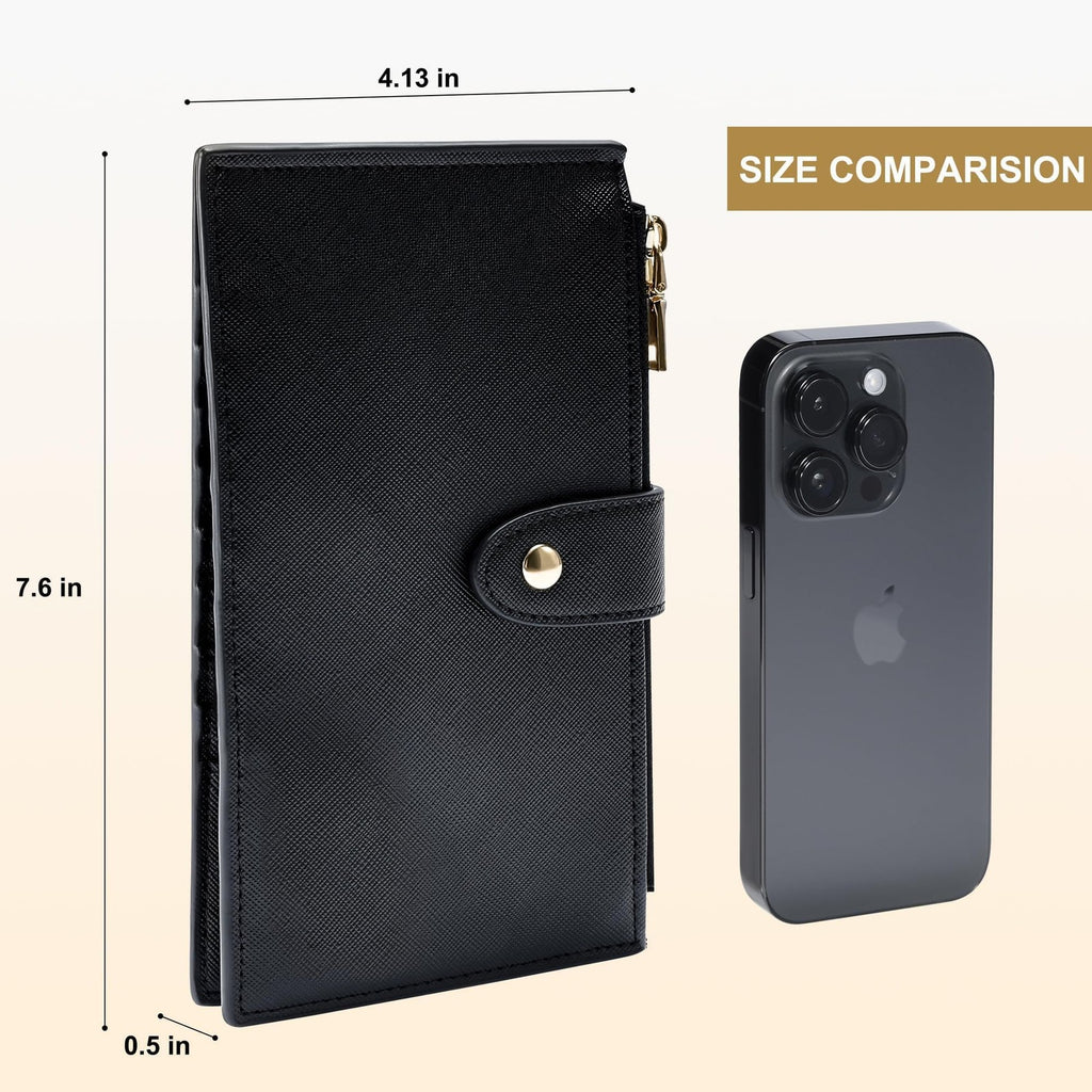 Travelambo RFID Blocking Large Bifold Wallet Multi Card Holder Black