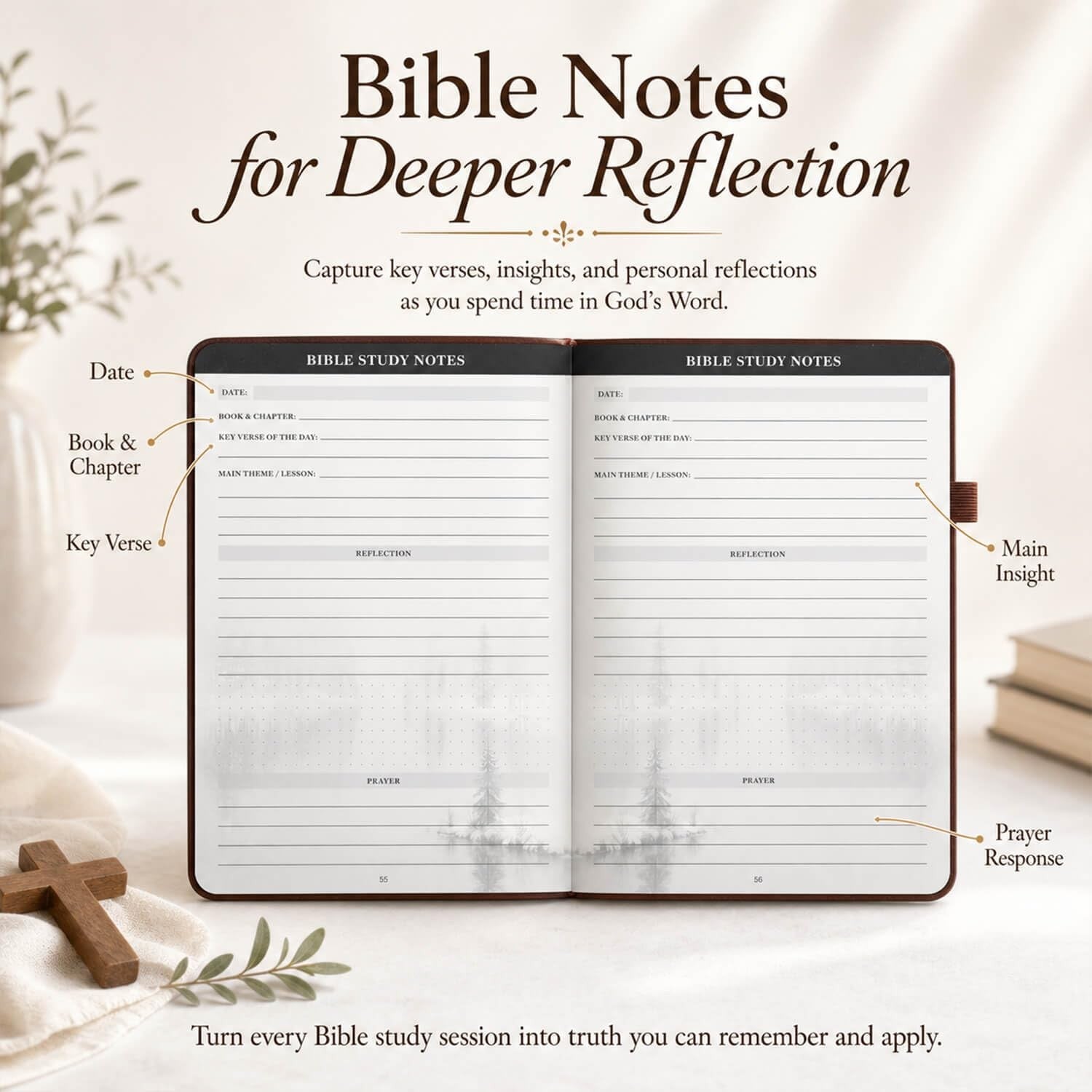 Bible Study Journal Devotional Notebook Prayer Tracker Christian Gift Church