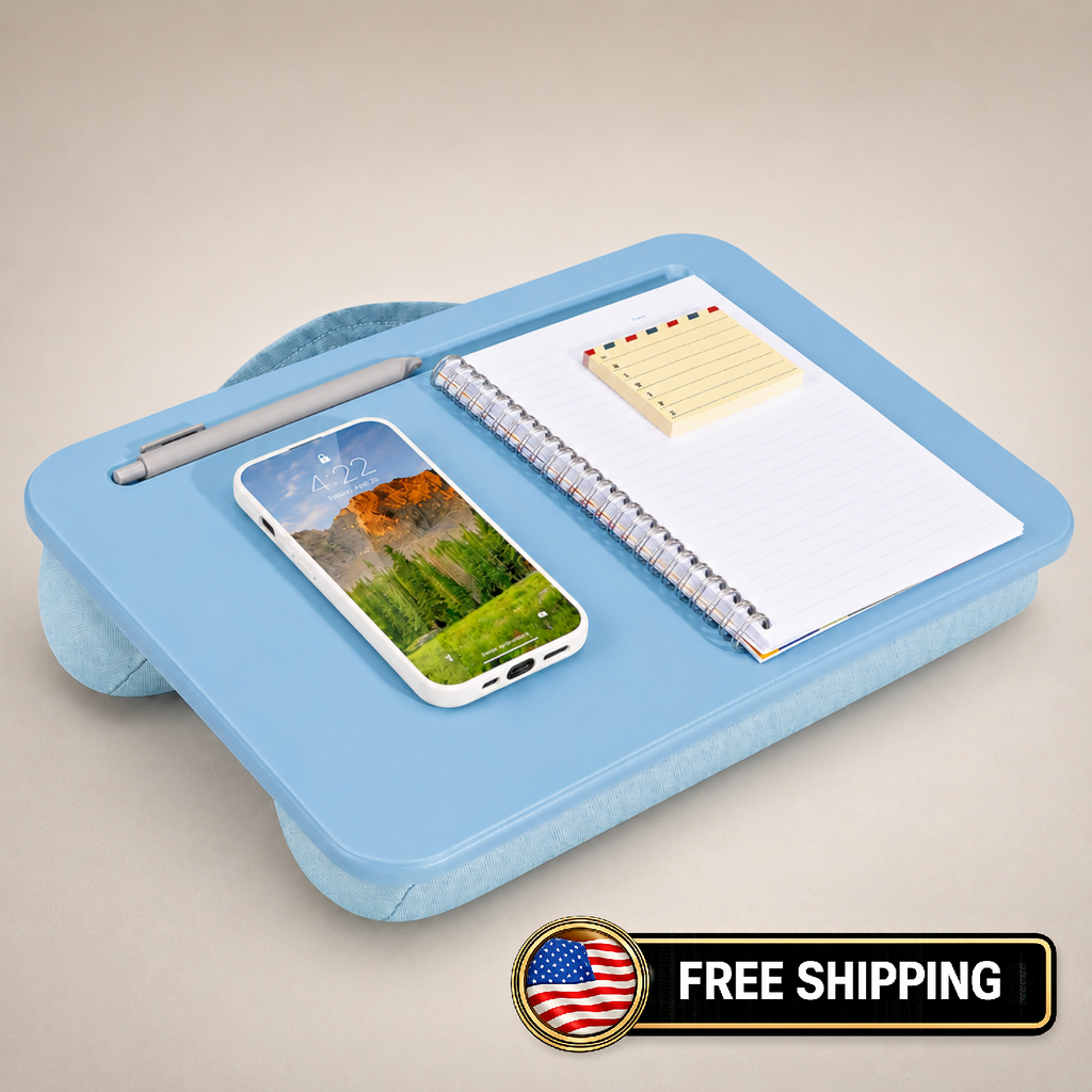 LAPGEAR Compact Lap Desk – Fits Up to 14″ Laptops – Sky Blue – Style No. 43103