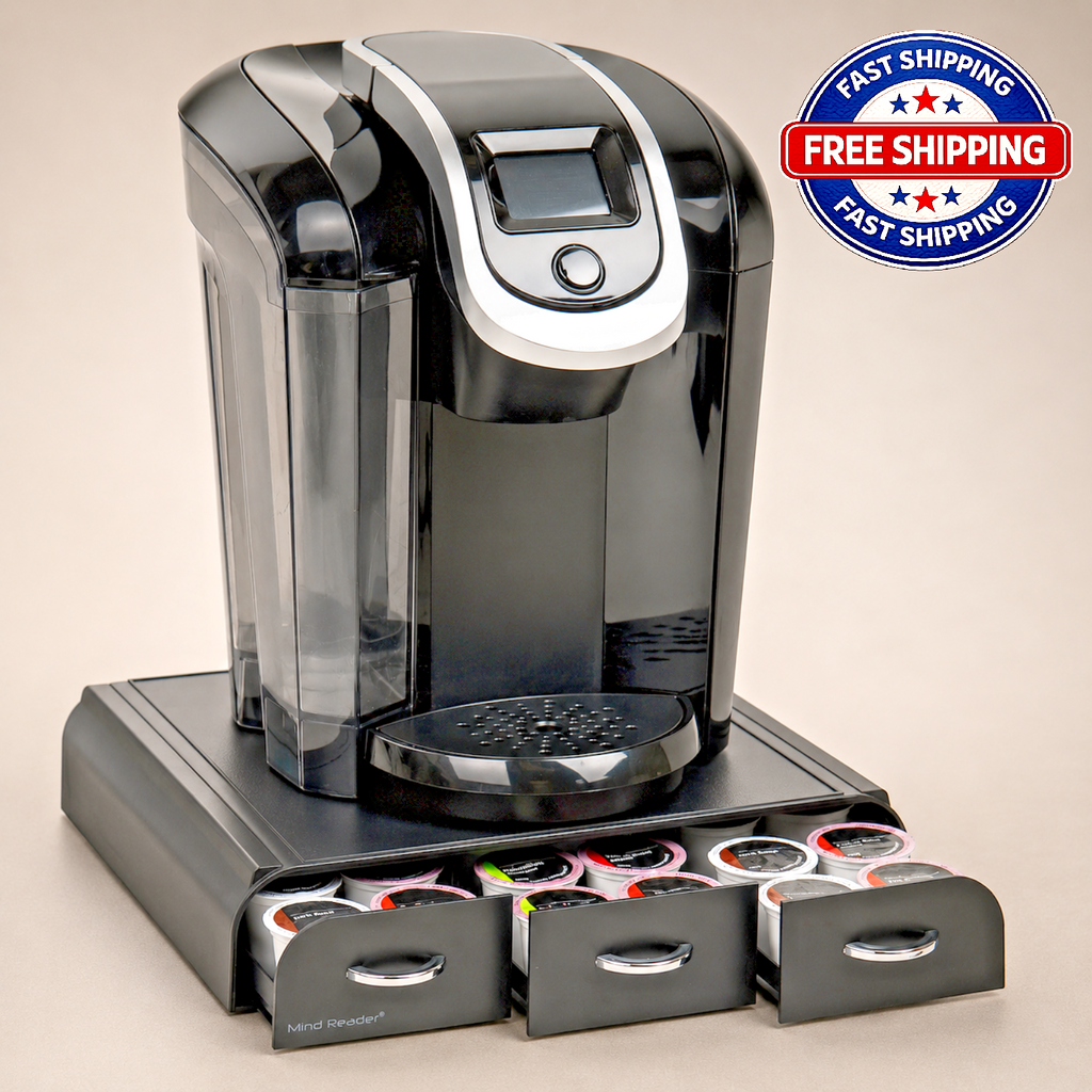 Mind Reader Coffee Pod Organizer 3 Drawers Holds 36 Single Serve Pods Black